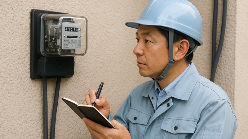 検針員による従来の検針作業